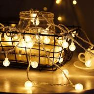 merdeco 16ft 50 led globe string lights: stunning warm white fairy lights 🔥 for indoor and outdoor décor - perfect for birthdays, weddings, anniversaries, and christmas celebrations logo