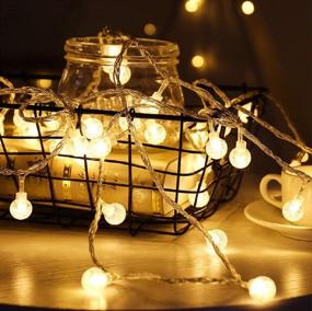 img 4 attached to Merdeco 16ft 50 LED Globe String Lights: Stunning Warm White Fairy Lights 🔥 for Indoor and Outdoor Décor - Perfect for Birthdays, Weddings, Anniversaries, and Christmas Celebrations