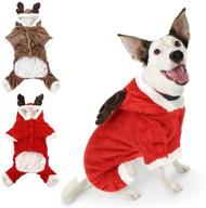 🦌 koeson christmas reindeer dog costumes | elk pet festival cosplay apparel – puppy cold weather warm coat for holidays | winter hooded jumpsuit outfit for small dogs and cats логотип