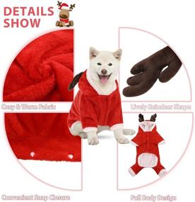 img 2 attached to 🦌 KOESON Christmas Reindeer Dog Costumes | Elk Pet Festival Cosplay Apparel – Puppy Cold Weather Warm Coat for Holidays | Winter Hooded Jumpsuit Outfit for Small Dogs and Cats