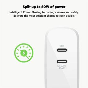 img 1 attached to 🔌 Belkin USB-PD GaN Charger 68W: Fast Charging for iPhone, MacBook Pro, iPad Pro, Pixel, Galaxy, and More, with 2M USB-C to USB-C Cable