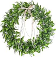 🌿 beautiful 15" artificial boxwood wreath for front door hanging & wedding party decoration логотип