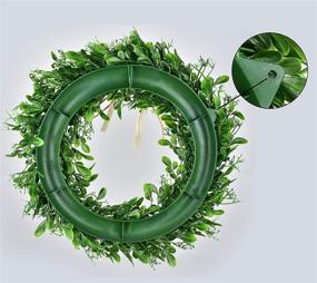 img 2 attached to 🌿 Beautiful 15" Artificial Boxwood Wreath for Front Door Hanging & Wedding Party Decoration