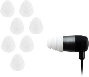 img 1 attached to 🎧 Xcessor Triple Flange Conical Replacement Silicone Earbuds - 4 Pairs/8 Pieces, Medium, White - Compatible with Most In Ear Headphone Brands