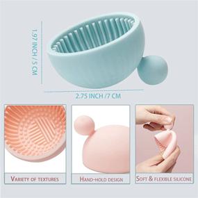 img 2 attached to 🧼 Silicone Makeup Brush Cleaner Mat - Portable Cleaning Washing Tool for Cosmetic Brushes (2 Pack)