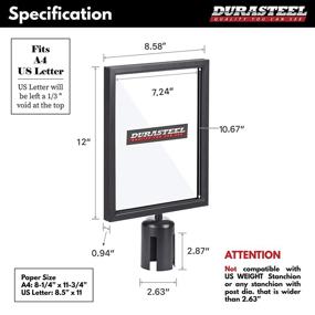 img 1 attached to DuraSteel Stanchion Sign Holder Plexiglass: Durable and Clear Display Solution