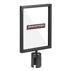 img 4 attached to DuraSteel Stanchion Sign Holder Plexiglass: Durable and Clear Display Solution