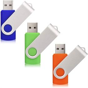 img 4 attached to Флеш-накопители USB KALSAN 32 ГБ 3 шт - Синий, Зеленый, Оранжевый | Высококачественное хранение с интерфейсом USB 2.0