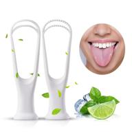 👅 2-piece tongue scrapers: eliminate bad breath, bpa-free tongue cleaner for optimal oral hygiene, suitable for adults and kids, ideal tongue brush for mouth cleaning and oral care logo