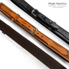 img 1 attached to Genuine Leather Southwestern Diamond Pattern Women's Accessories and Belts