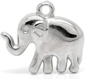 img 1 attached to 🐘 Lucky Elephant Charm Pendants – 48-Pack, Silver Tone, CCB Plastic, 1-Inch, DIY Jewelry-Making Supplies