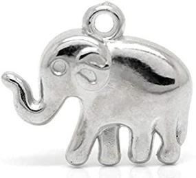 img 3 attached to 🐘 Lucky Elephant Charm Pendants – 48-Pack, Silver Tone, CCB Plastic, 1-Inch, DIY Jewelry-Making Supplies