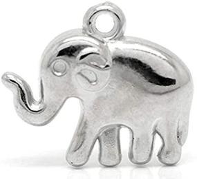 img 4 attached to 🐘 Lucky Elephant Charm Pendants – 48-Pack, Silver Tone, CCB Plastic, 1-Inch, DIY Jewelry-Making Supplies