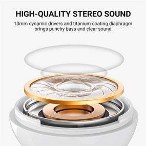 img 3 attached to 🎧 TCL S150 True Wireless Earbuds, Enhanced Deep Bass with Powerful 13mm Drivers, Bluetooth 5.0 Headphones, Convenient Type C Charging Case, Effective Noise Isolation, Waterproof Touch Control Wireless Earphones with Microphone for Work and Home Office