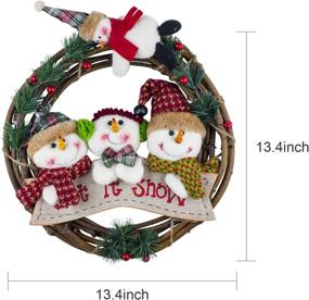 img 1 attached to 🎄 Christmas Wreath: Morevee 14 Inch Traditional Advent Wreath with Snowman - Perfect Festive Door Decor for Christmas Party