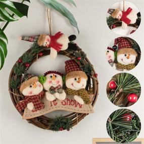 img 3 attached to 🎄 Christmas Wreath: Morevee 14 Inch Traditional Advent Wreath with Snowman - Perfect Festive Door Decor for Christmas Party