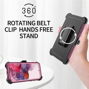 img 2 attached to Case With Belt-Clip Holster For Galaxy S21 Ultra Drop Full Body Rugged Shock Dust Proof Military Protective Tough Durable Cover Heavy Duty For Galaxy S21 Ultra (Purple Red/Light Pink)