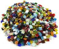 🎨 nablue assorted color vitreous glass mosaic tiles - ideal for home decoration and crafts supply - 0.4x0.4 inches - 500 pieces - 300 g logo