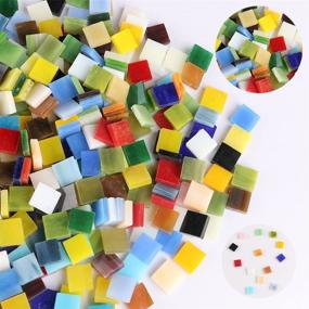 img 2 attached to 🎨 NABLUE Assorted Color Vitreous Glass Mosaic Tiles - Ideal for Home Decoration and Crafts Supply - 0.4x0.4 inches - 500 Pieces - 300 g