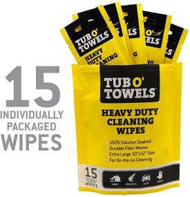 img 3 attached to Efficient Cleaning Made Easy: Tub O’ Towels 15-Pack Individually Wrapped Heavy Duty Cleaning Wipes - 10” x 12”