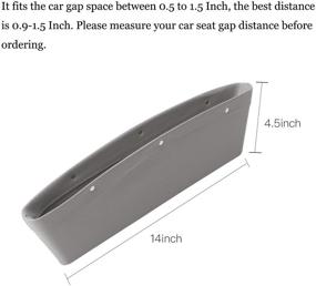 img 2 attached to 🚗 Универсальная серая кожаная подушка для зазоров между сиденьями автомобиля от ALAVISXF - органайзер из 2-х штук со 4-мя разделителями, идеально подходит для хранения ключей, монет, телефона, карт, ручек между сиденьями.