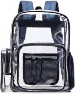 🎒 transparent clear backpack by f-color: heavy duty pvc bag for stadium and school logo