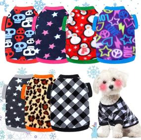 img 4 attached to 🐶 Cozy and Stylish: 7-Piece Warm Dog Sweaters for Winter - Soft Fleece Puppy Sweater, Perfect for Teddy, Chihuahua, Yorkshire, Poodle and More!