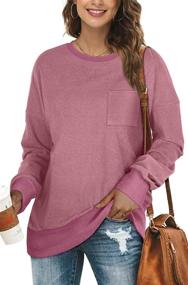 img 4 attached to 👚 Sweatshirts for Women: Crewneck Long Sleeve Shirts, Ideal Fall Tunic Tops for Leggings - OFEEFAN