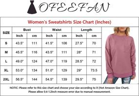 img 1 attached to 👚 Sweatshirts for Women: Crewneck Long Sleeve Shirts, Ideal Fall Tunic Tops for Leggings - OFEEFAN