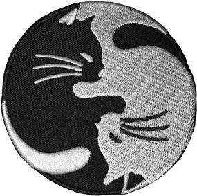 img 1 attached to 🧵 Chinese Applique Embroidered Iron Cat Yin Yang Patch by Papapatch