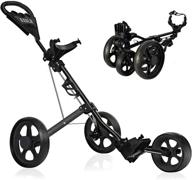 🏌️ kxdlr 3 wheel golf push cart, swivel one-second folding golf trolley with foot brake and cup holder - golf club cart for men, women, and kids - ideal for practice, games, and golf accessories логотип