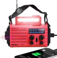 ⚡️ 5000mah solar hand crank emergency battery powered portable radio with am/fm/sw/noaa weather alerts, flashlight, reading light, cellphone charger, sos, headphone jack - ideal survival camping gear logo