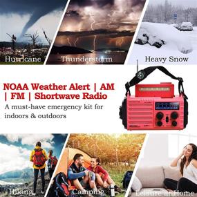 img 1 attached to ⚡️ 5000mAh Solar Hand Crank Emergency Battery Powered Portable Radio with AM/FM/SW/NOAA Weather Alerts, Flashlight, Reading Light, Cellphone Charger, SOS, Headphone Jack - Ideal Survival Camping Gear