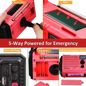 img 2 attached to ⚡️ 5000mAh Solar Hand Crank Emergency Battery Powered Portable Radio with AM/FM/SW/NOAA Weather Alerts, Flashlight, Reading Light, Cellphone Charger, SOS, Headphone Jack - Ideal Survival Camping Gear