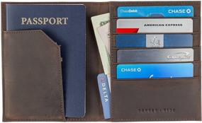 img 4 attached to Обложка для паспорта и кошелек для путешествий для мужчин и женщин - кожаные аксессуары для защиты паспорта во время путешествий