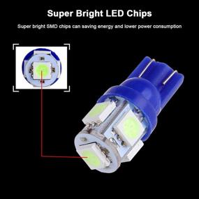 img 1 attached to 🔵 cciyu 194 Сверхяркие светодиодные лампы 5-5050-SMD для подсветки приборной панели, спидометра, одометра и тахометра. Идеально подходят для Infiniti JX35 2013, 2014, 2015, разъём T10 168 2825 W5W цвета льда, в упаковке 20 штук.