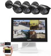 📷 sannce 1080p hd cctv security camera system - 4ch wired surveillance kit with 10.1" lcd monitor, all-in-1 dvr, 4pcs 2mp outdoor/indoor cameras, p2p, 100ft night vision, motion detection, no hard drive logo