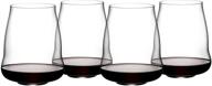 🍷 set of 4 clear riedel stemless wings pinot noir wine glasses логотип