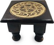 carved wooden pentagram altar table logo