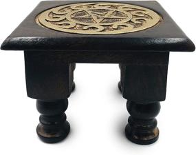 img 2 attached to Carved Wooden Pentagram Altar Table