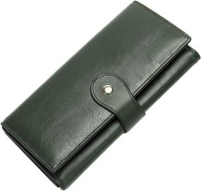 img 4 attached to 👜 Genuine Leather Trifold Wallets: Spacious Women's Handbags & Wallets Combo