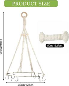 img 3 attached to 🧶 Macrame Hanging Drying Racks: Handmade Woven Herbal Drying Solution with White Rope (1 Piece)