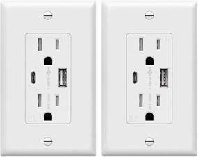 img 4 attached to Enhance Your Electrical Setup with 🔌 TOPGREENER TU21536AC W 2PCS Outlet Outlets Receptacles