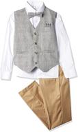 👦 isaac mizrahi 4 piece beige velvet boys' apparel logo