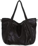 👜 black oversized slouchy purse - women's big capacity hobo top-handle tote bag with soft faux leather & braided shoulder strap - large size logo