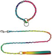 🌈 rainbow dog collar and leash set - seguros training collar and leash for medium & small dogs - chewy leashes and collar logo