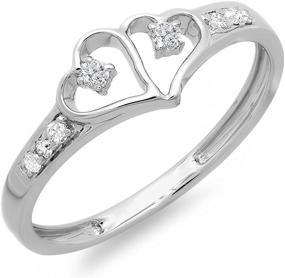 img 3 attached to Sterling Silver Diamond Promise Engagement Women's Jewelry