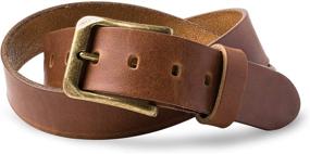 img 4 attached to McTROY Heavy Leather Handcrafted Casual Men's Belt Accessories: Style and Durability for Every Occasion