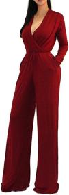 img 2 attached to 👗 Vivicastle Sleeve Cocktail Jumpsuit - Women's Clothing Medium | Jumpsuits, Rompers & Overalls