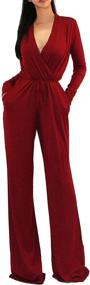 img 3 attached to 👗 Vivicastle Sleeve Cocktail Jumpsuit - Women's Clothing Medium | Jumpsuits, Rompers & Overalls